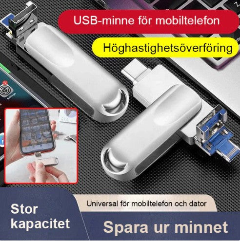 Multifunktionale große Kapazität 4-in-1 Handy Erweiterung Flash Drive