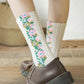 (5 Paare)Retro High Socks™ | Einzigartige bestickte Blumen-Socken