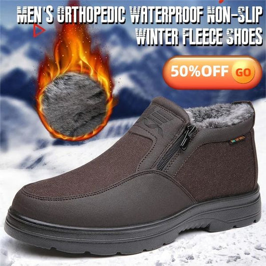 Orthopädische warme schneestiefel für männer wasserdichte rutschfeste winterstiefel aus fleece