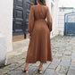 🎀Heißer Weihnachtsverkauf🎀Langes plissiertes Wickelkleid mit Bindegürtel für Damen