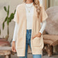 🎁✨Heißer Verkauf🔥Lange, einfarbige, vorne offene Jacke für Frauen mit Taschen
