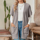 🎁✨Heißer Verkauf🔥Lange, einfarbige, vorne offene Jacke für Frauen mit Taschen