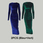 💟Modisches, einfarbiges, langärmliges, schmales Kleid für Damen