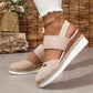 🥿Geschlossene Zehen Riemchensandalen mit niedrigem Keil💥💥Befristetes Angebot: 50% Rabatt auf Bestellungen