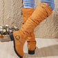 🔥Begrenzte Stückzahl verfügbar 50 % Rabatt🔥Damenstiefel mit Knickeleder und Schnallenriemen