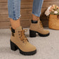🔥Begrenzte Stückzahl verfügbar 50 % Rabatt👢✨2025 Neuheit für diesen Herbst: Stiefeletten mit dicken Absätzen und Keilabsätzen – Retro-Modell mit Schnürsenkeln für Damen