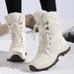 🔥Begrenzte Stückzahl verfügbar 50 % Rabatt🔥Warme, knöchelhohe Schneestiefel zum Schnüren für Damen